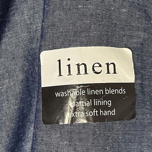 Dash Women's Size 2X Linen Rayon Tetron Button Front Skirt Denim Blue New - Picture 3 of 7